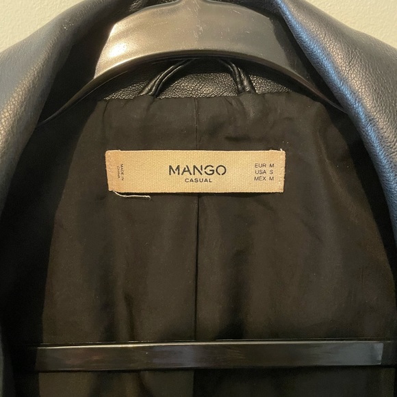 MANGO Vegan Leather Jacket with Lace-Up Back. - Picture 3 of 5